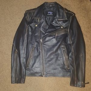 NWOT Mens dark brown leather jacket